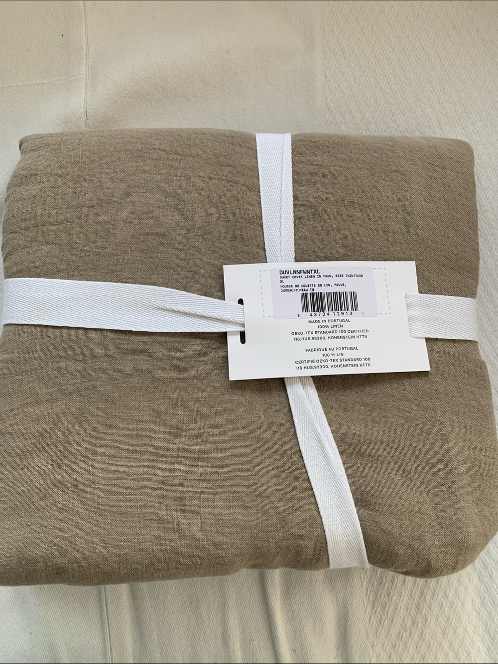 PAIR of PARACHUTE Linen Duvet Covers  in Taupe - Soft Breathable Bedding